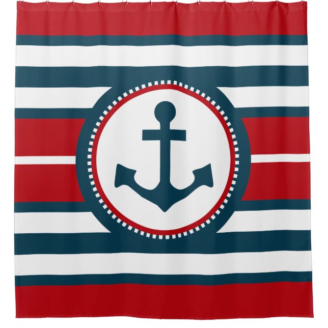 Nautical design shower curtain (Front)