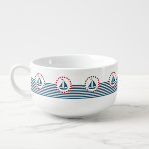 Nautical design soup mug