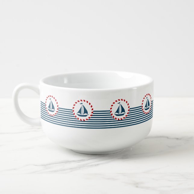 Nautical design soup mug (Right)