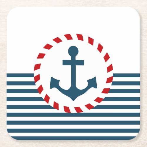 Nautical design square paper coaster