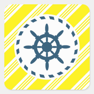 Nautical design square sticker