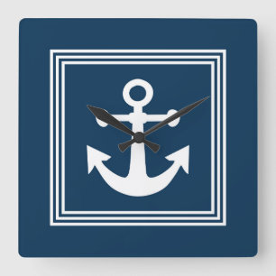 Nautical design square wall clock