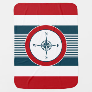Nautical design swaddle blanket