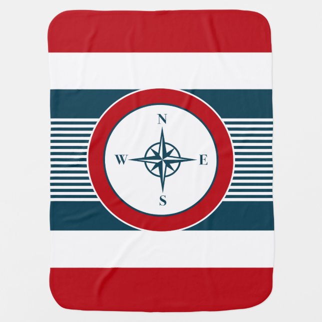 Nautical design swaddle blanket (Front)