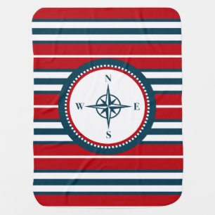 Nautical design swaddle blanket