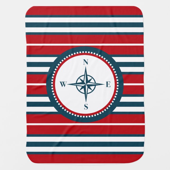 Nautical design swaddle blanket (Front)