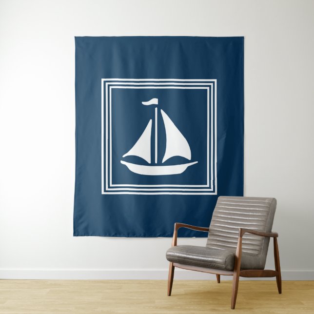 Nautical design tapestry (In Situ)