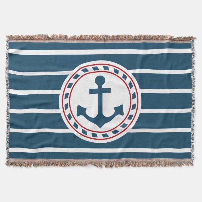 Nautical design throw blanket (Front)