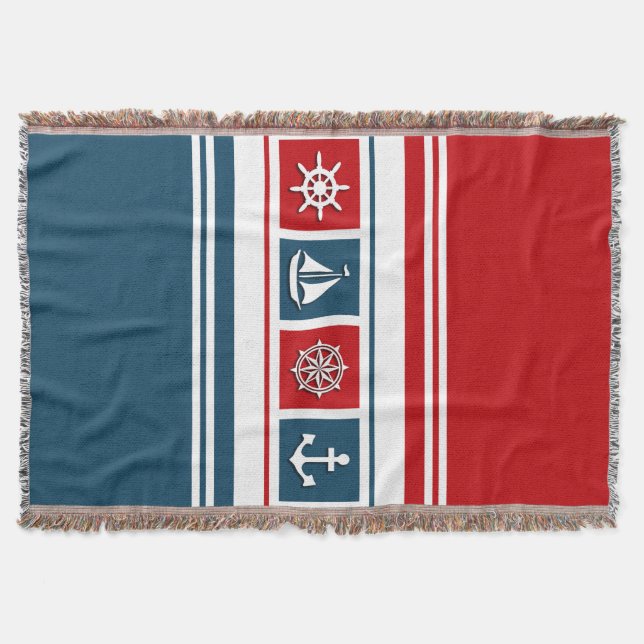Nautical design throw blanket (Front)