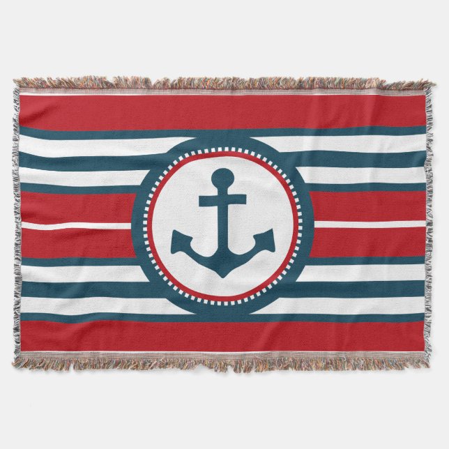 Nautical design throw blanket (Front)