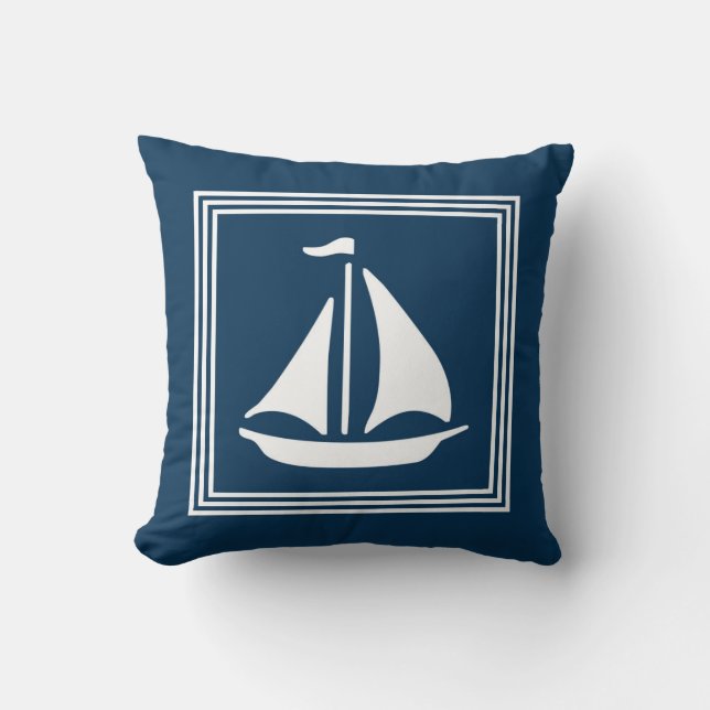 Nautical design throw pillow (Front)