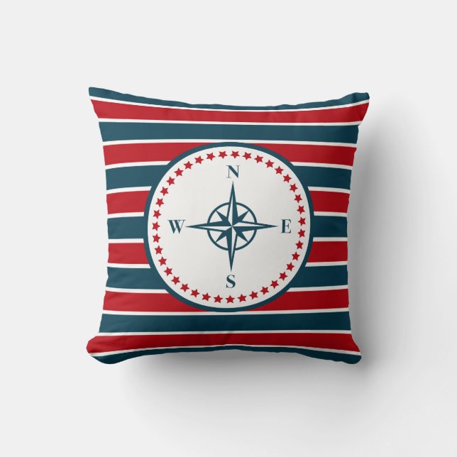 Nautical design throw pillow (Front)