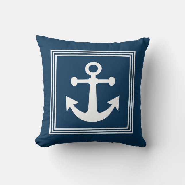 Nautical design throw pillow (Front)