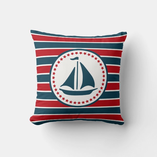 Nautical design throw pillow (Front)