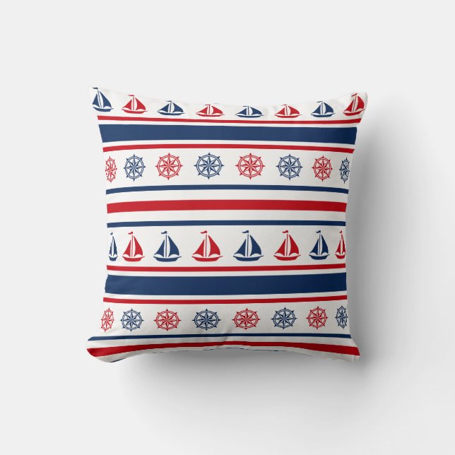 Nautical design throw pillow (Front)