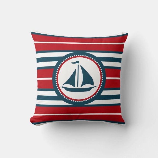 Nautical design throw pillow (Front)