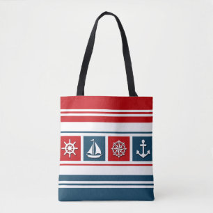 Nautical design tote bag