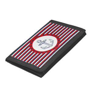 Nautical design tri-fold wallet