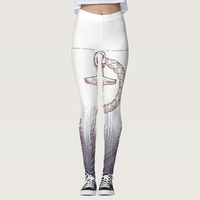 NAUTICAL DESIGN WITH ANCOR INVITATION LEGGINGS (Front)