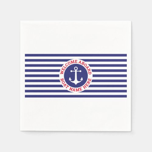 Nautical Design with Navy Stripes Napkins