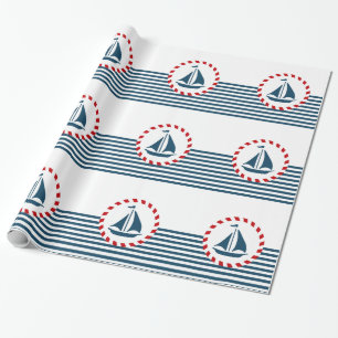 Nautical design wrapping paper