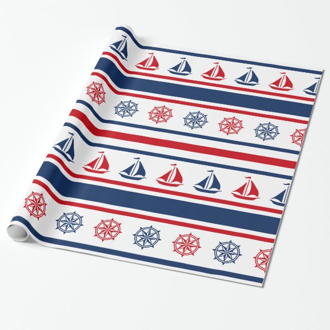 Nautical design wrapping paper (Unrolled)