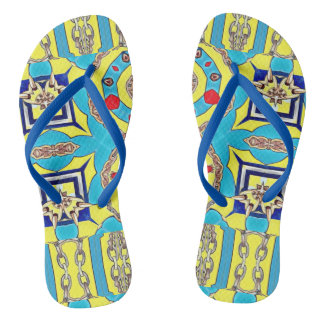 NAUTICAL DESIGNER COLLAGE FLIP FLOPS