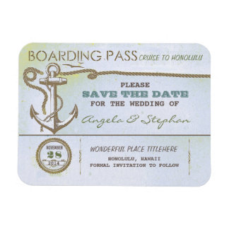 nautical destination wedding save the date magnet