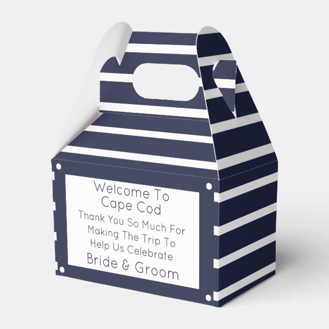 Nautical Destination Wedding Welcome Favor Box (Front Side)