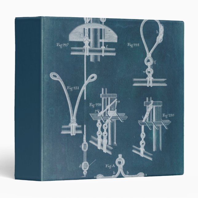 Nautical Detail Blueprint IV 3 Ring Binder (Front/Spine)