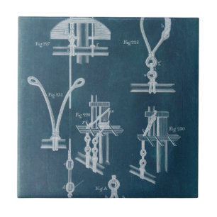 Nautical Detail Blueprint IV Ceramic Tile