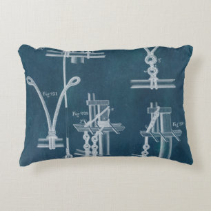 Nautical Detail Blueprint IV Decorative Pillow