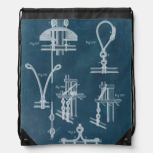 Nautical Detail Blueprint IV Drawstring Bag