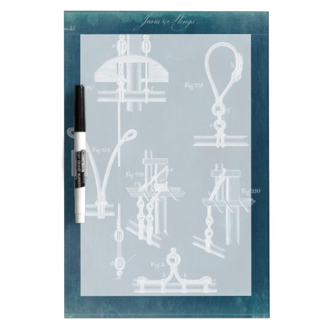 Nautical Detail Blueprint IV Dry Erase Board (Front)