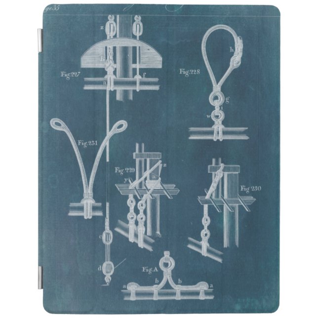 Nautical Detail Blueprint IV iPad Smart Cover (Front)