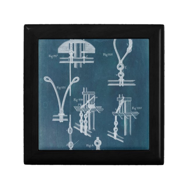Nautical Detail Blueprint IV Jewelry Box (Front)