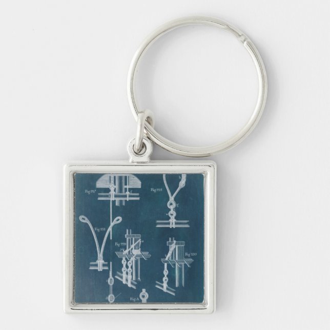 Nautical Detail Blueprint IV Keychain (Front)