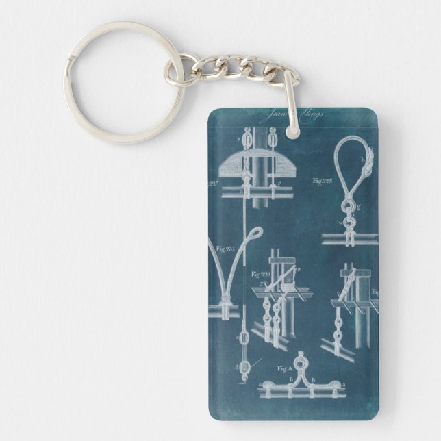 Nautical Detail Blueprint IV Keychain (Front)