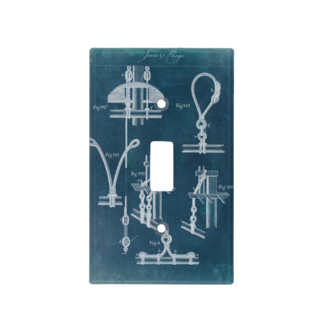 Nautical Detail Blueprint IV Light Switch Cover (Front)