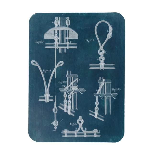 Nautical Detail Blueprint IV Magnet (Vertical)