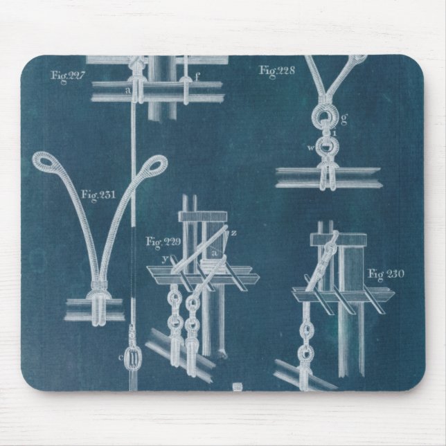 Nautical Detail Blueprint IV Mouse Pad (Front)