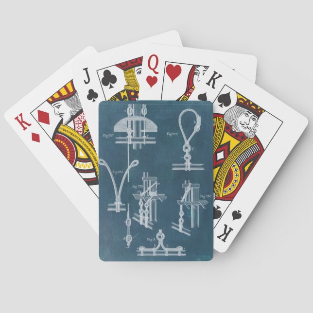 Nautical Detail Blueprint IV Poker Cards (Back)