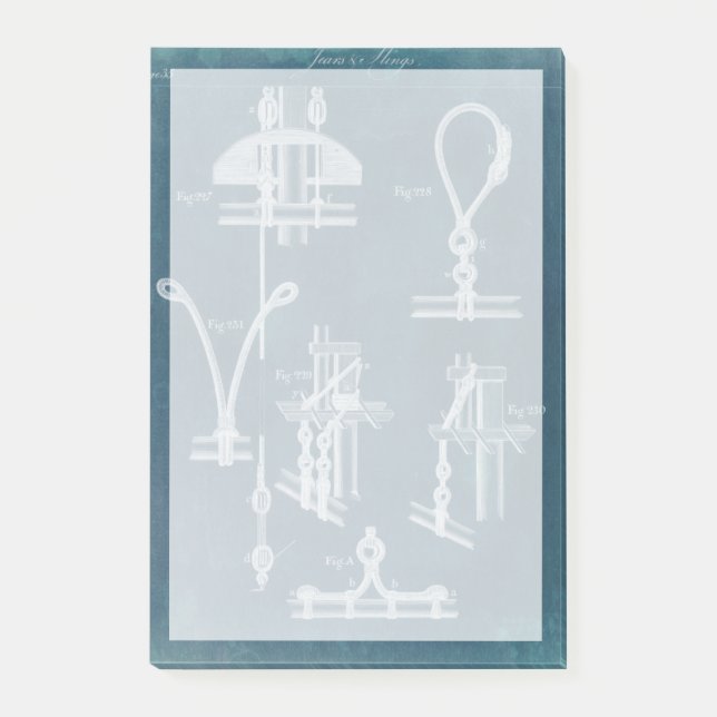 Nautical Detail Blueprint IV Post-it Notes (Front)