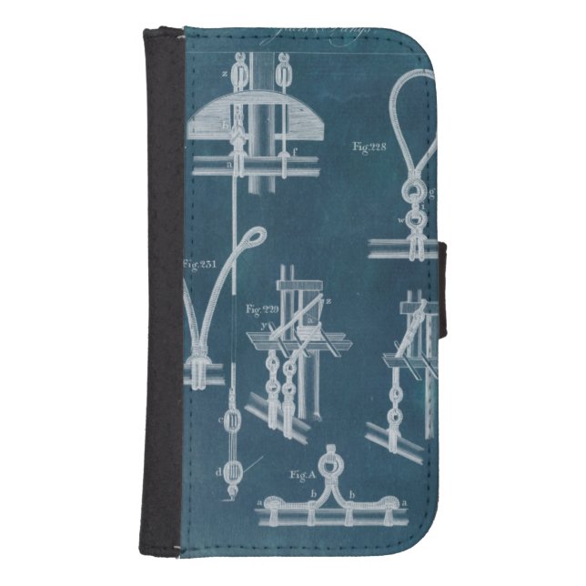 Nautical Detail Blueprint IV Samsung Galaxy Wallet Case (Front)