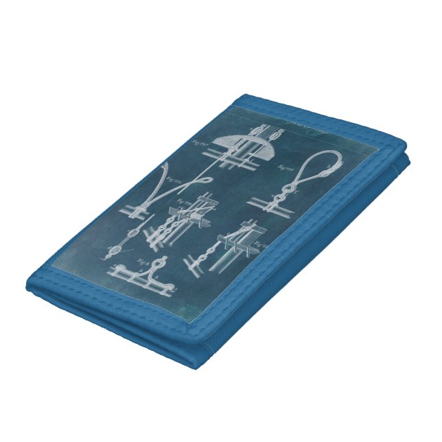 Nautical Detail Blueprint IV Trifold Wallet (Bottom)