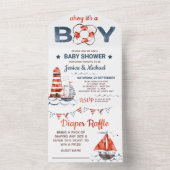 Nautical Diaper Raffle and Baby Shower All In One Invitation (Inside)
