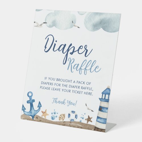 Nautical Diaper Raffle Baby Shower Sign