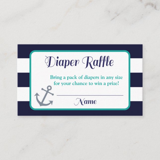 Nautical Diaper Raffle Inserts | Anchor (Front)