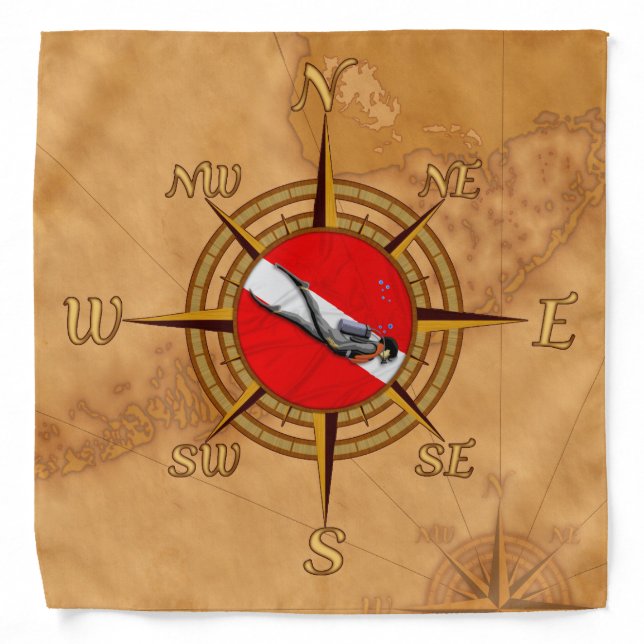 Nautical Dive Compass Bandana (Front)