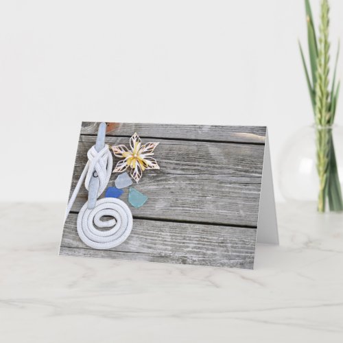 Nautical Dock with Ornaments Holiday Card